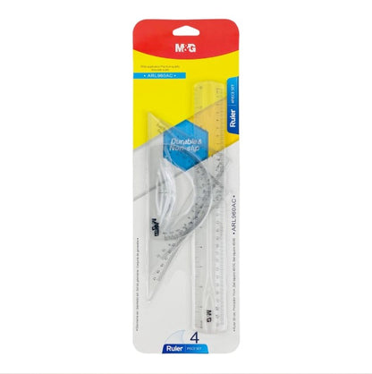M&G Chenguang Geometrical Set rulers - 4pcs - No:ARL960AC