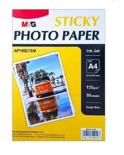 M&G Chenguang ADHESIVE PHOTOGRAPHIC PAPER 135GR - 50 SHEETS - A4 - No:APY6527SM