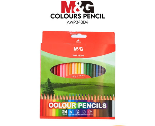 M&G Chenguang Wooden Drawing Pencil, Hexagonal Grip 24 Colors - No:AWP343D4