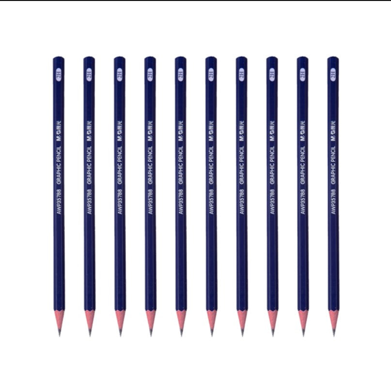 قلم رصاص خشبي سداسي الشكل من إم آند جي تشنغوانغ 2H، قلم رسم فني - قطعة واحدة - رقم المنتج: AWP357B7