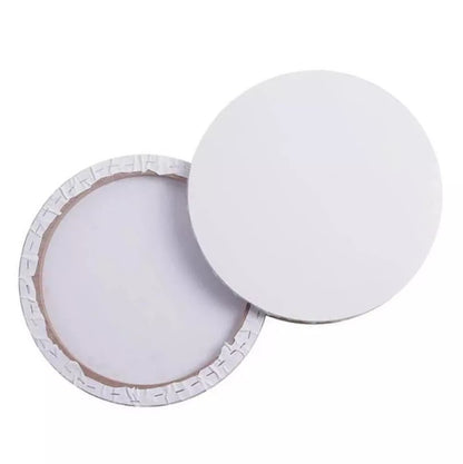 لوحة قماشية دائرية مشدودة من KMS - مقاس 40 سم - أبيض