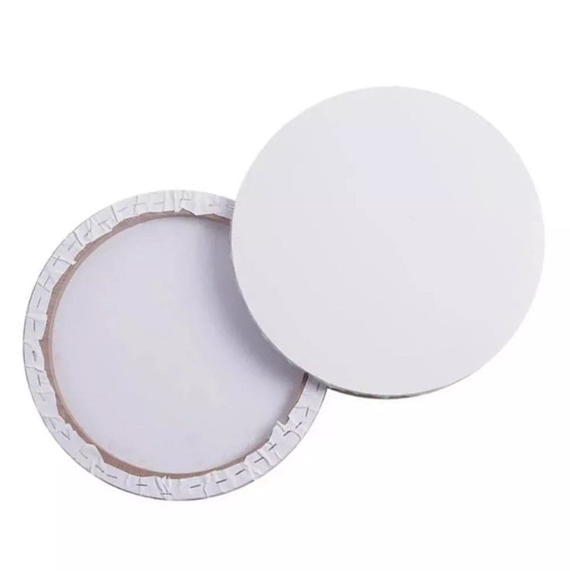 لوحة قماشية دائرية مشدودة من KMS - مقاس 40 سم - أبيض