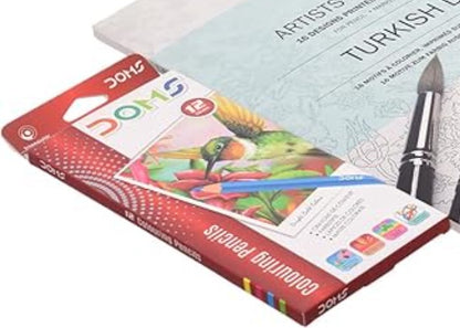 DOMS Triangular Bright Bold Pre-Sharpened Coloring Pencils - 12pcs - No:DM18803-12