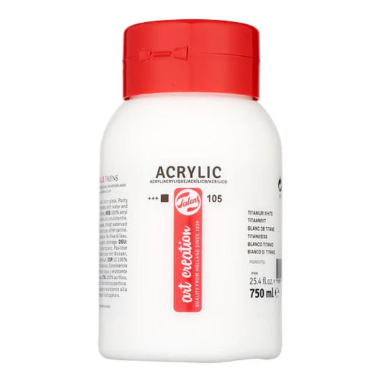 Talens Art Creation Acrylic Colour Jar 750 ml Titanium White 105