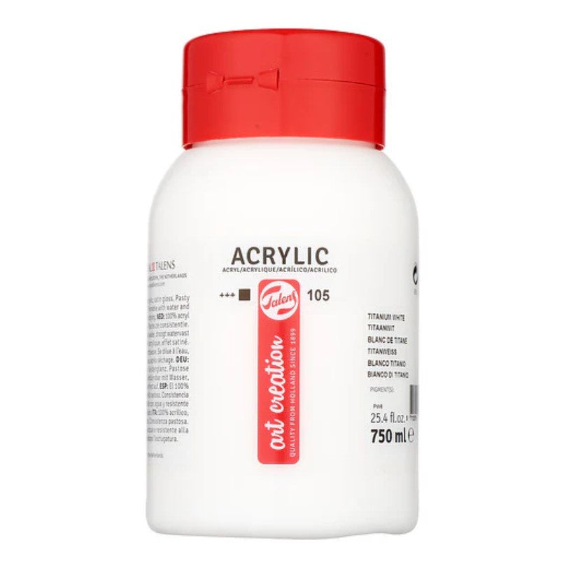 ألوان أكريليك من تالينز آرت كرييشن، عبوة 750 مل، لون أبيض تيتانيوم 105