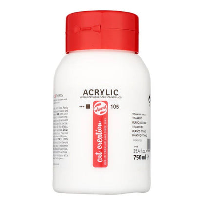 ألوان أكريليك من تالينز آرت كرييشن، عبوة 750 مل، لون أبيض تيتانيوم 105