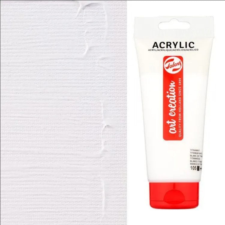 Talens Art Creation Acrylic Colour Tube 200 ml - TITANIUM WHITE - No:105
