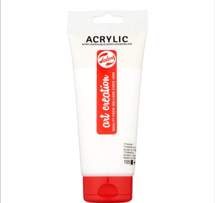 Talens Art Creation Acrylic Colour Tube 200 ml - TITANIUM WHITE - No:105