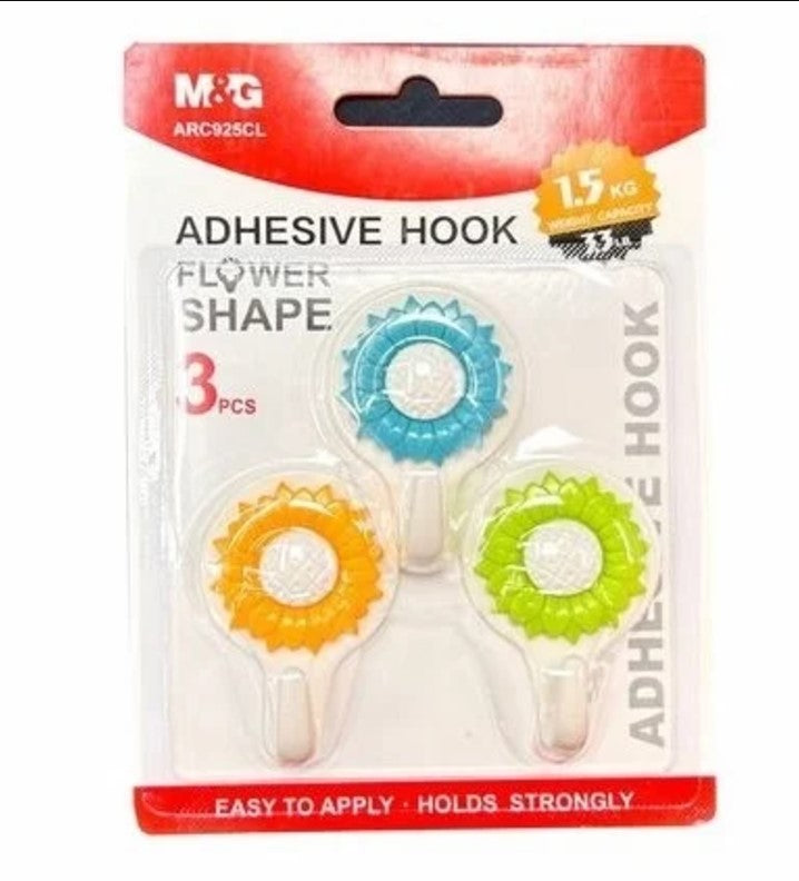 M&G Chenguang Flower Adhesive Wall Hook 1.5kg 3pcs - No:ARC925CL