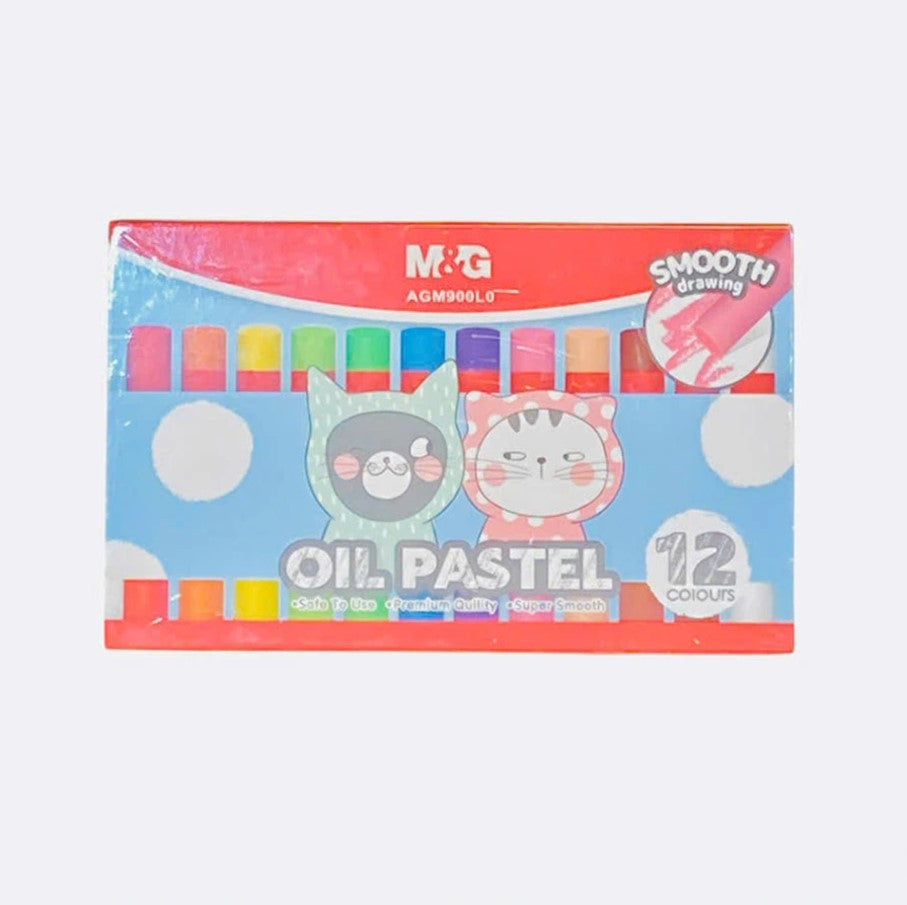 مجموعة ألوان باستيل زيتية من إم آند جي تشنغوانغ، مجموعة "قطط كثيرة" من 12 لونًا للرسم - رقم: AGM900L0