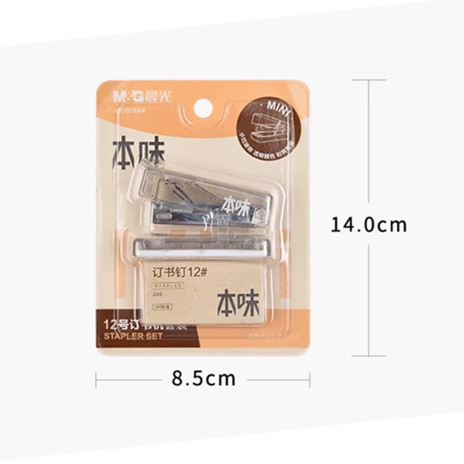 M&G Mini Transparent Stapler with 24/6 Staples Box Set (ABS916AX)
