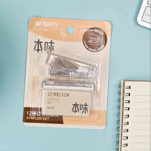 M&G Chenguang Mini Transparent Stapler with 24/6 Staples Box Set - No:ABS916AX