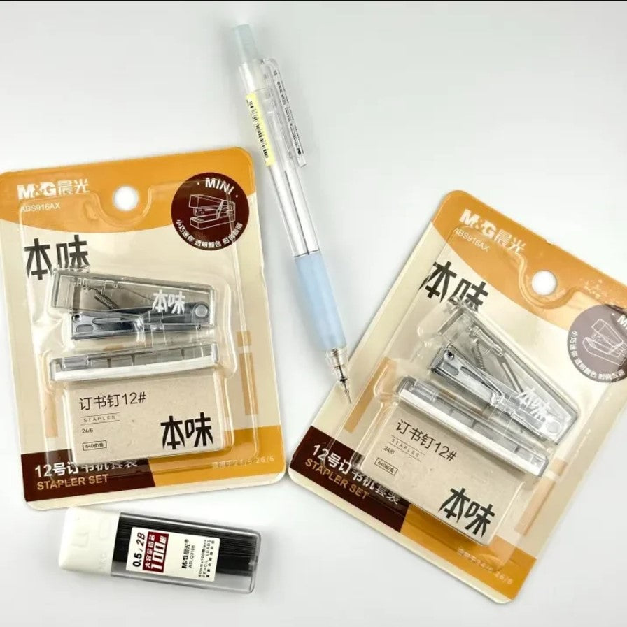 M&G Mini Transparent Stapler with 24/6 Staples Box Set (ABS916AX)