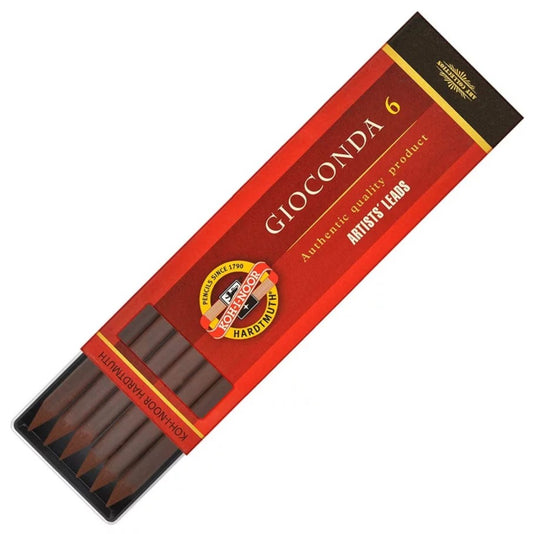 Koh-I-Noor Pack Of Round Graphite Leads, 6 Pieces - 5.6mm - Dark Brown - No:4378