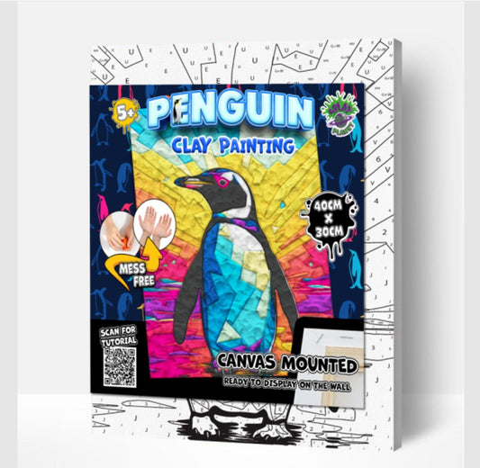 Splat Planet Penguin Clay Painting Kit, Size:30 cm x 30 cm