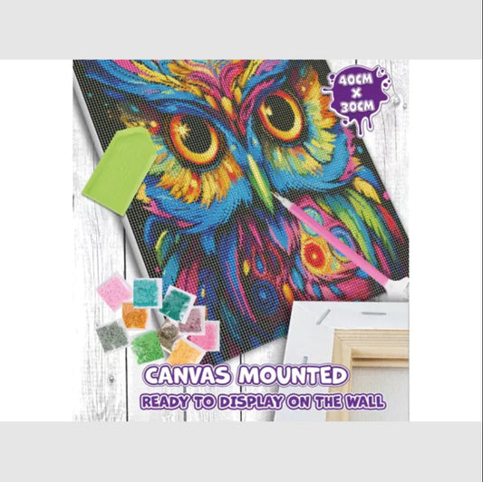 Splat Planet Owl Diamond Art Kit, Size: 40 cm x 30 cm