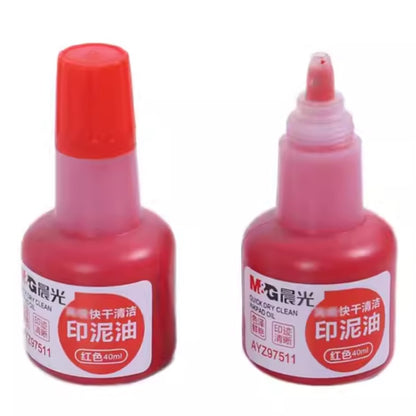 M&G Chenguang quick-drying clean ink pad oil red bottle 40ml ink pad - No:AYZ97511
