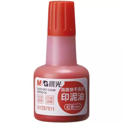 M&G Chenguang quick-drying clean ink pad oil red bottle 40ml ink pad - No:AYZ97511