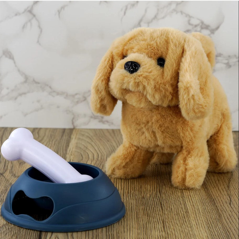 لعبة كلب إلكترونية تفاعلية ناعمة مع حامل - مجموعة حيوانات أليفة صغيرة من القطيفة - رقم: MC-1014