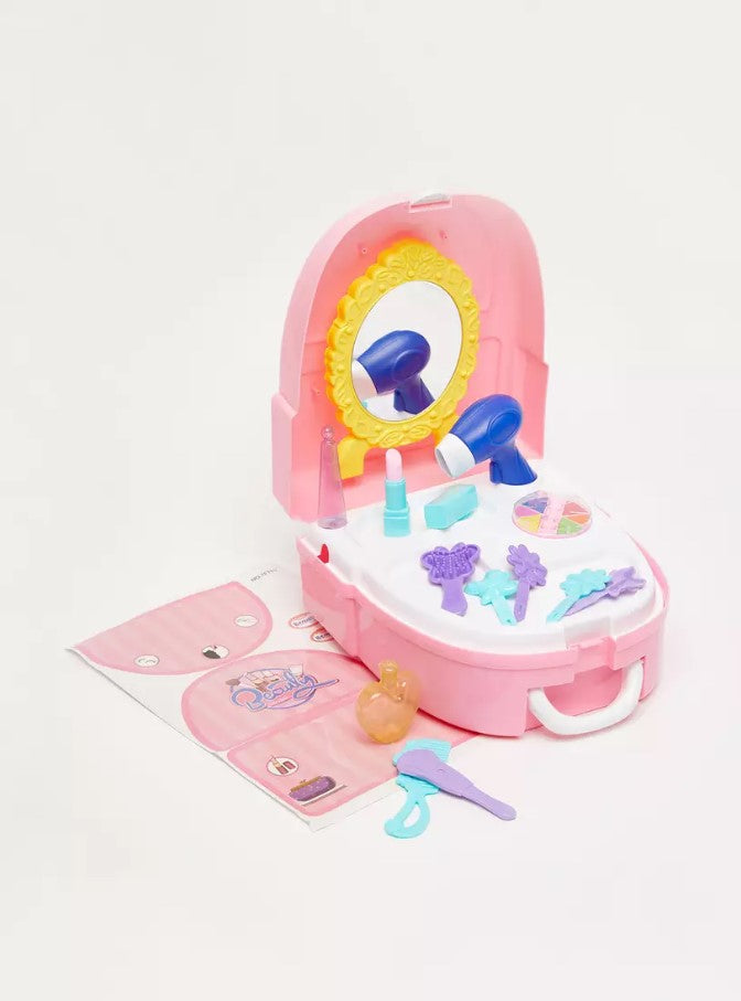 مجموعة ألعاب خزانة ملابس الأميرة - بيت لعب تجميلي - حقيبة ظهر - 19 قطعة - رقم: 703