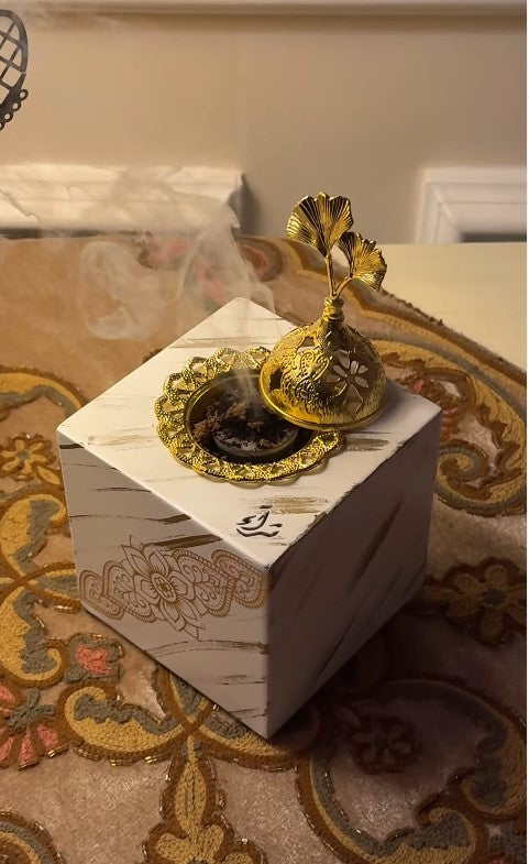 Ramadan Islamic Wooden Censer Incense Holder Handmade - 10cm