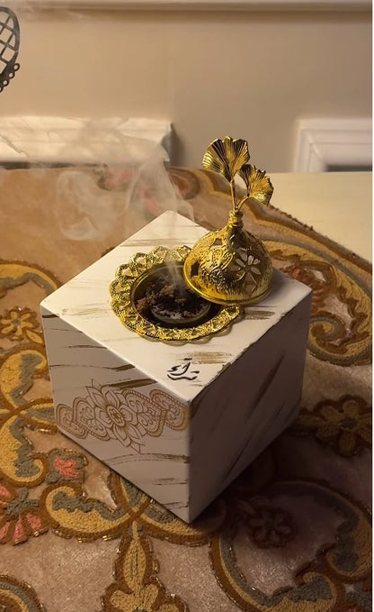 Ramadan Islamic Wooden Censer Incense Holder Handmade - 10cm