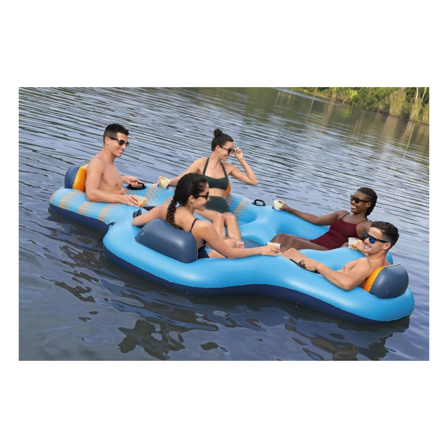 جزيرة عائمة قابلة للنفخ من مادة PVC من Bestway، أبعادها 3.00 متر × 2.87 متر، تتسع لخمسة أشخاص، مثالية للحفلات النهارية - رقم: 43842