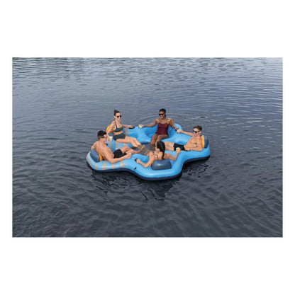 جزيرة عائمة قابلة للنفخ من مادة PVC من Bestway، أبعادها 3.00 متر × 2.87 متر، تتسع لخمسة أشخاص، مثالية للحفلات النهارية - رقم: 43842