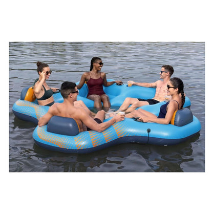 جزيرة عائمة قابلة للنفخ من مادة PVC من Bestway، أبعادها 3.00 متر × 2.87 متر، تتسع لخمسة أشخاص، مثالية للحفلات النهارية - رقم: 43842