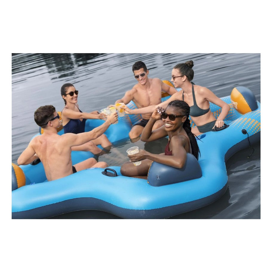 جزيرة عائمة قابلة للنفخ من مادة PVC من Bestway، أبعادها 3.00 متر × 2.87 متر، تتسع لخمسة أشخاص، مثالية للحفلات النهارية - رقم: 43842