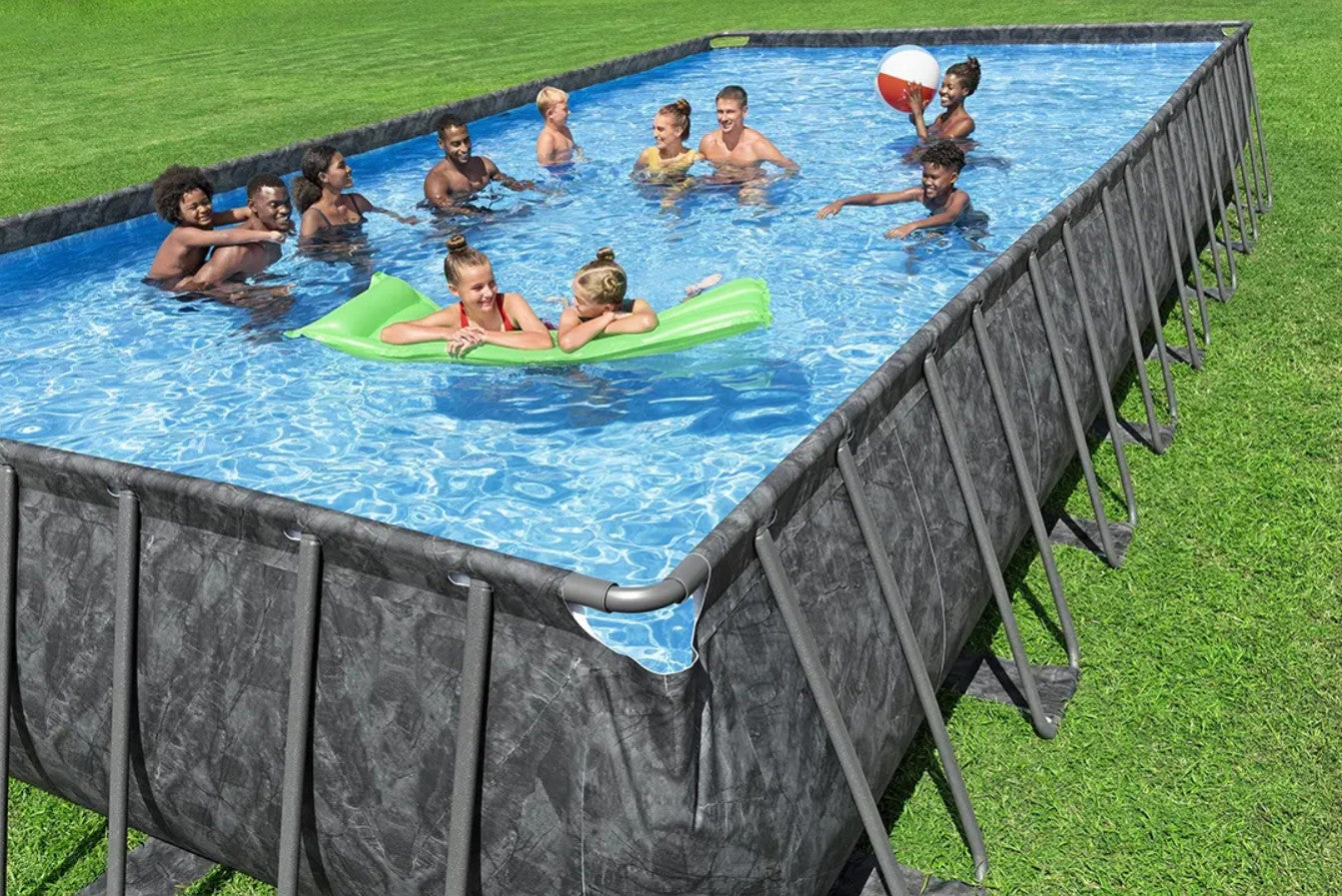 Bestway APX 365 Above Ground Swimming Rectangular Pool Set 9.56m x 4.88m x 1.32m - No: 561KJ