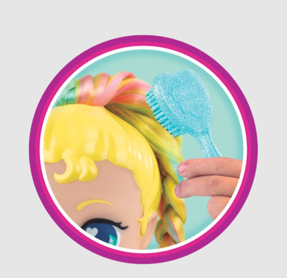 دمية رائعة فائقة الجمال مع حيوان أليف، فستان لامع، شعر أشقر، قوة خارقة - رقم: SC042A2