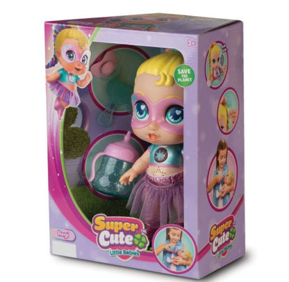 دمية رائعة فائقة الجمال مع حيوان أليف، فستان لامع، شعر أشقر، قوة خارقة - رقم: SC042A2