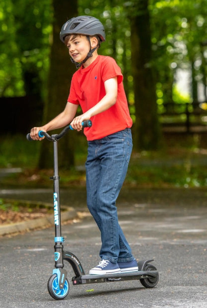 سكوتر كهربائي G-Start بجهد 21.6 فولت - عجلتان - أسود/أزرق فاتح