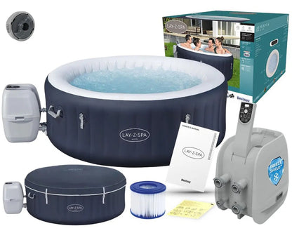 حوض استحمام ساخن قابل للنفخ من بيست واي لاي-زي-سبا ميامي، موفر للطاقة، مزود بنظام نفث الهواء، يتسع لشخصين إلى أربعة أشخاص، أبعاده 1.80 متر × 66 سم - رقم المنتج: 6001C