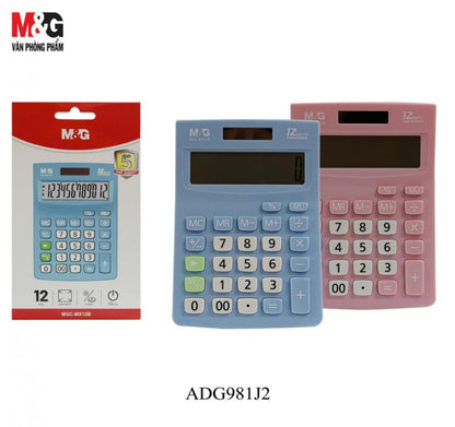 M&G Chenguang Desktop Calculator, Colorful Office Calculations, Large Display, Solar & Battery 12 digits - No:ADG981J2