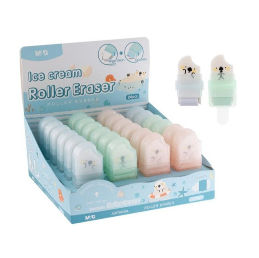 M&G Chenguang Eraser with Plastic Cover Ice Cream Roller Eraser Dual Function - 1pcs - No:AXP963KL
