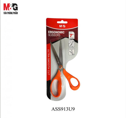 M&G Chenguang Ergonomic Scissors, 7inch Stainless Steel Blades for Smooth Cutting - No:ASS913U9