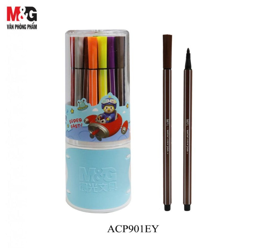M&G Chenguang Felt Tip Pens, Colorful Art Creations, Fine Tip, Non-Toxic Ink Super Fast 24-color - No:ACP901EY