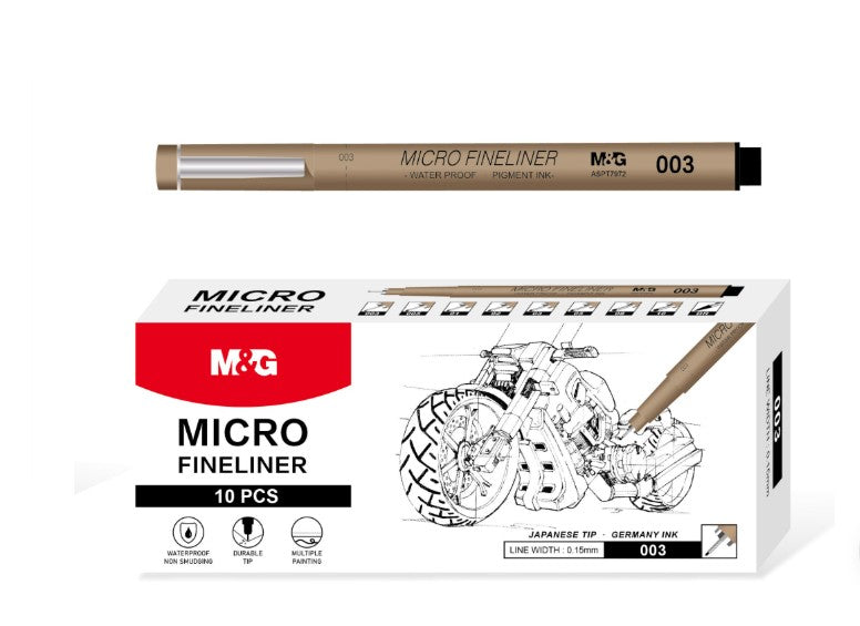 قلم M&amp;G Chenguang Micro Fineliner، طرف دقيق للغاية 0.03 مم لرسم فائق الدقة - أسود - رقم: ASPT7972