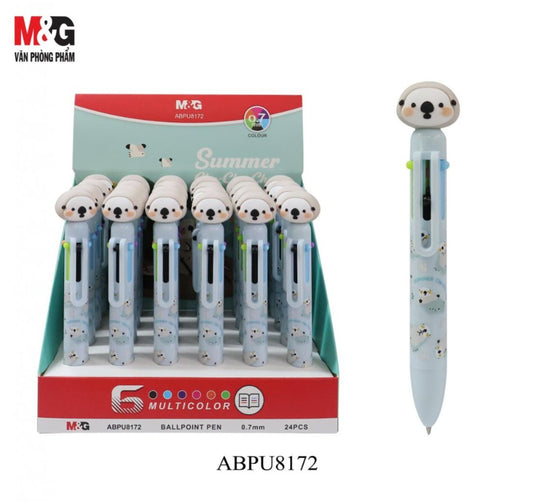 M&G Chenguang Summer Cha Cha Cha 6-in-1 Ballpoint Vibrant Colors for Bold Writing 0.7mm - 1pcs - No:ABPU8172