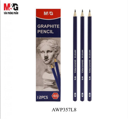 M&G Chenguang Graphite Pencil, 4B Lead for Smooth, Dark Lines - 1pcs - No:AWP357L8