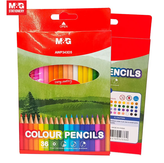 M&G Chenguang Hexagon Wood Colored Pencils, Colorful Art Creation, Smooth Lead, 36 Colors - No:AWP343D5