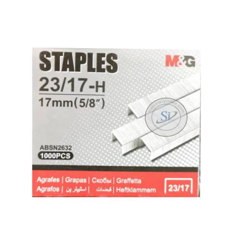 M&G Chenguang Heavy Duty Stapless 23/17mm Secure and Organized Display or Fastening, Durable Metal 1000 pcs - No:2632