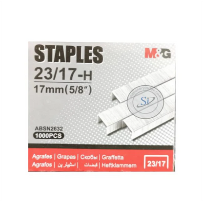 M&G Chenguang Heavy Duty Stapless 23/17mm Secure and Organized Display or Fastening, Durable Metal 1000 pcs - No:2632