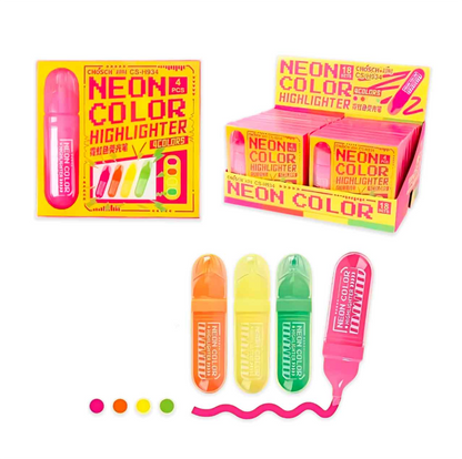 Chosch Cute Cool Neon Highlighter Set 4pcs - No:CS-H934