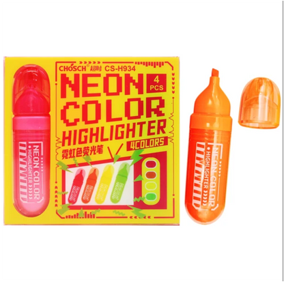 Chosch Cute Cool Neon Highlighter Set 4pcs - No:CS-H934