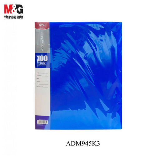 M&G Chenguang Colorful Catalogue book A4 Document Holder, 100 U-Shape Folders for Secure Organization - No:ADM945K3