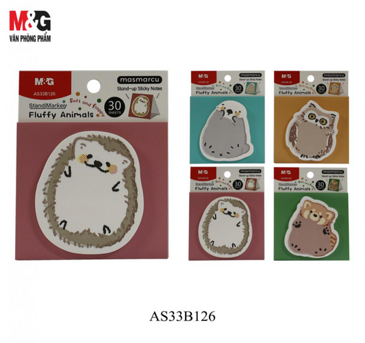 M&G Chenguang Fluffy Animals Sticky Notes 63x71mm - 30-Sheet Cute Design - No:YS-487