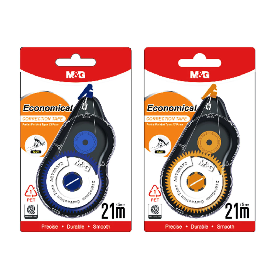 M&G Chenguang Economical Corrector Tape, Long-Lasting Precise Error Correction, 21m*5mm - No:ACT58372